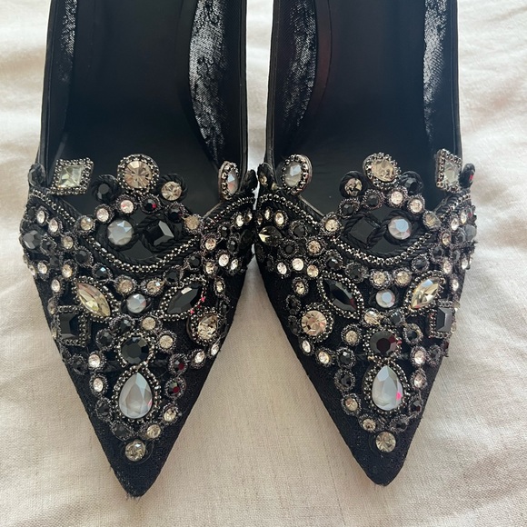 Rene Caovilla Beaded Lace Heels Pumps Size 40/10 - Picture 12 of 13